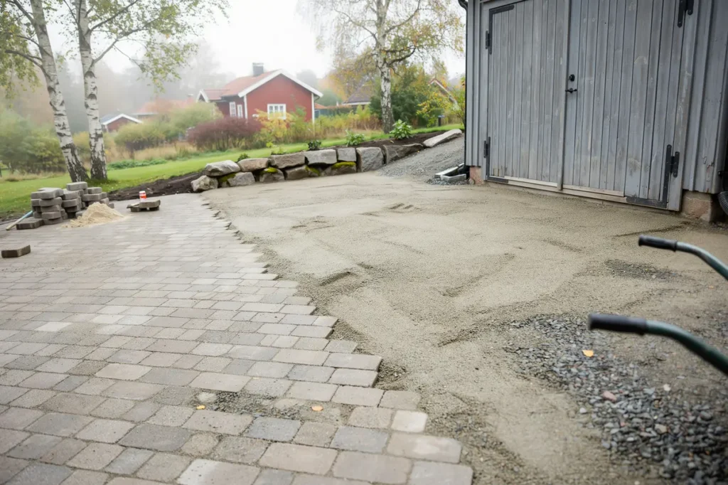 l gga om garageuppfarten materialval markarbete och kostnad f r svenska hus gare